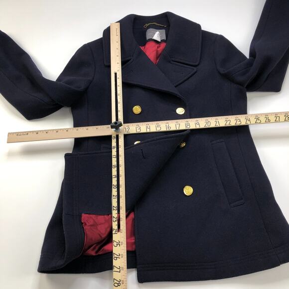 J. Crew 10 Stadium Cloth Nello Gori Wool Double Breasted Gold Button Jacket - Picture 9 of 16